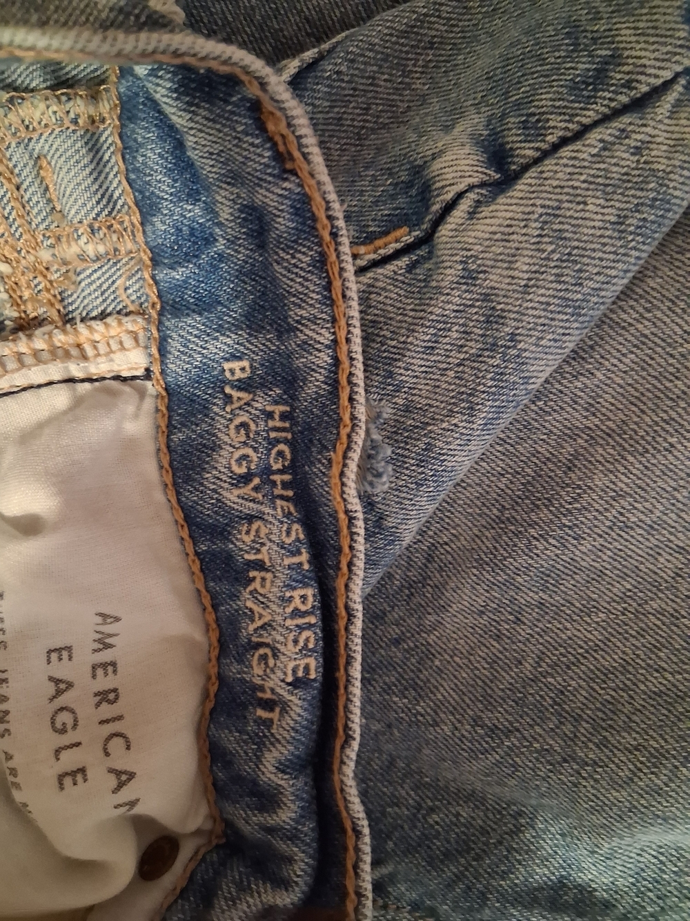 American Eagle Outfitters Strigid High Rise Baggy Straight Distressed Jeans - Picture 9 of 11